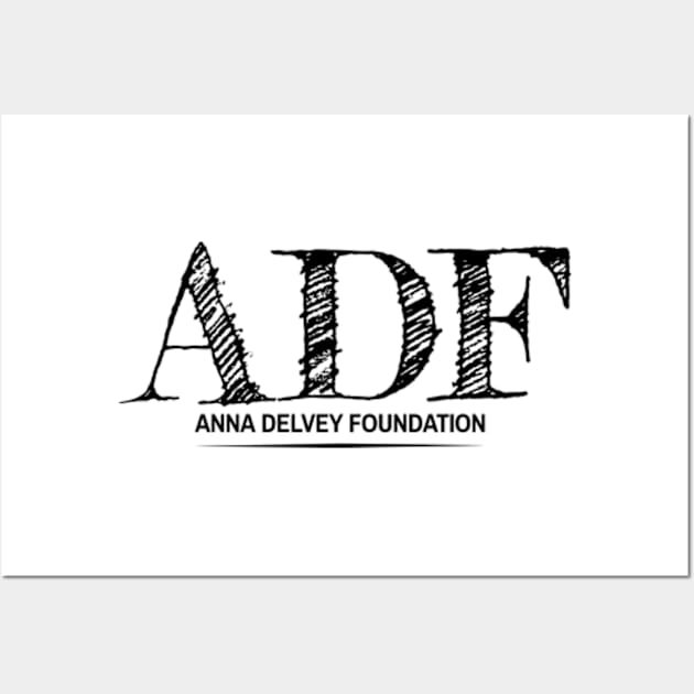 ADF Anna Delvey Foundation Scribbled Logo Wall Art by piratesantavampirecowboy